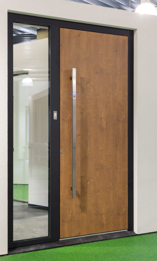 Aluminium voordeur houtlook