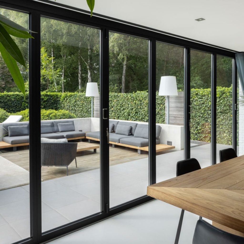 Aluminium loopdeur vouwwand